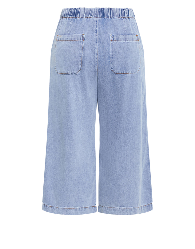 City Chic - Plus size Tiana Cotton Denim Crop Pant - ice wash