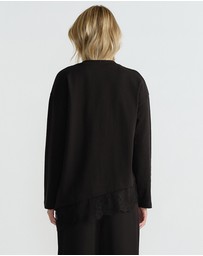 Decjuba - Sofia Lace Trim Long Sleeve Top