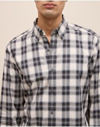 Trenery - Ombre Check Shirt in Charcoal