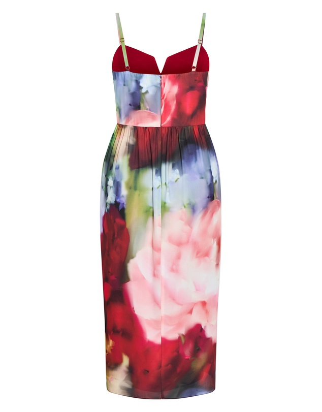 City Chic - Sassy Floral Print Tulip Midi Dress