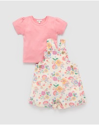Purebaby - Linen Blend Overall Set -Kids-Babies