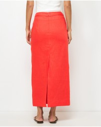 AERE - Alba Linen Midi Skirt