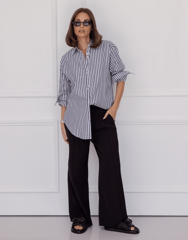 ALEXANDRA - Austin Shirt Black Stripe