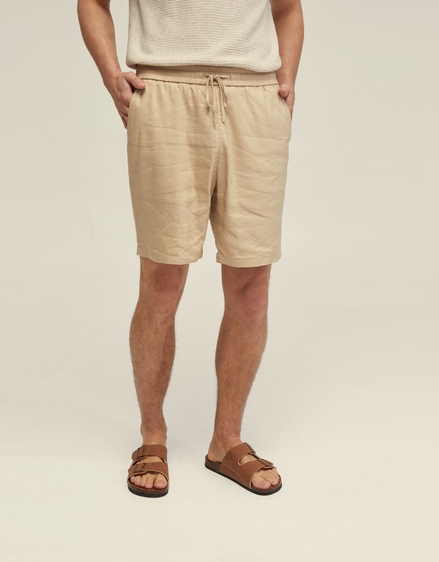 Oxford - Rufus Linen Pull On Shorts