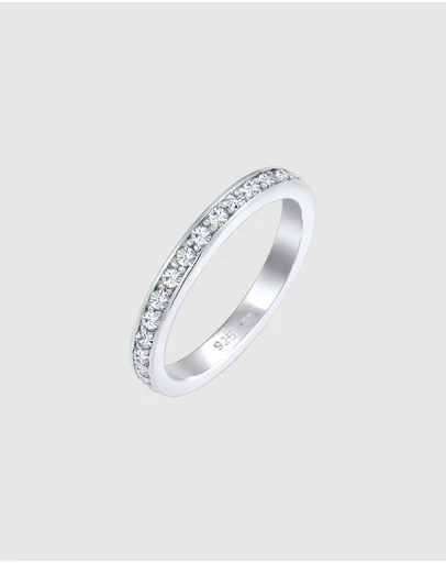Elli Jewelry - Crystal Pavé Band Ring in 925 Silver