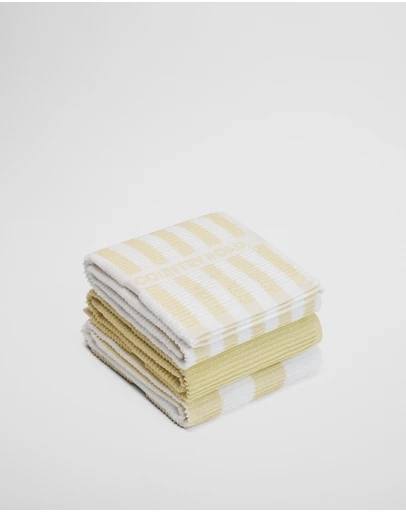 Country Road - Cr Stripe Australian Cotton Tea Towel Pack Of 3