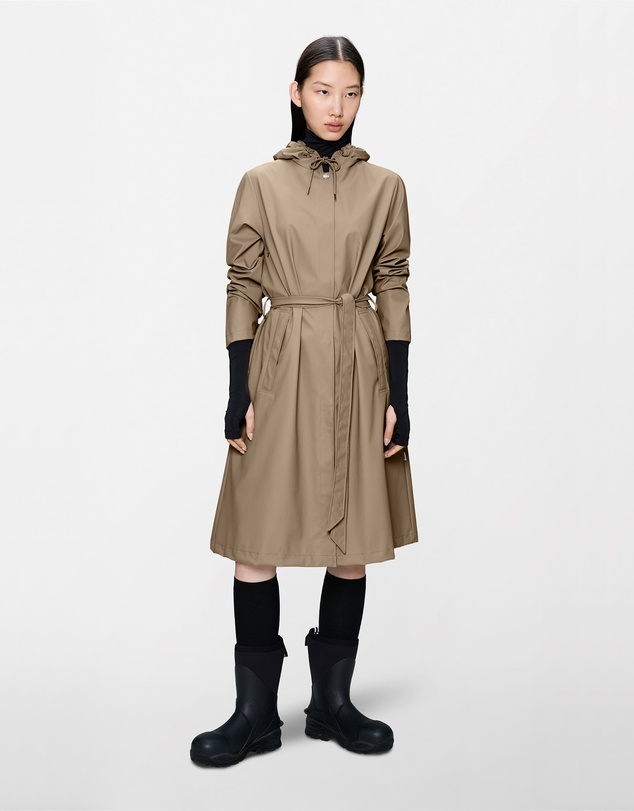 RAINS - A-Line Longer Women's Jacket Beige