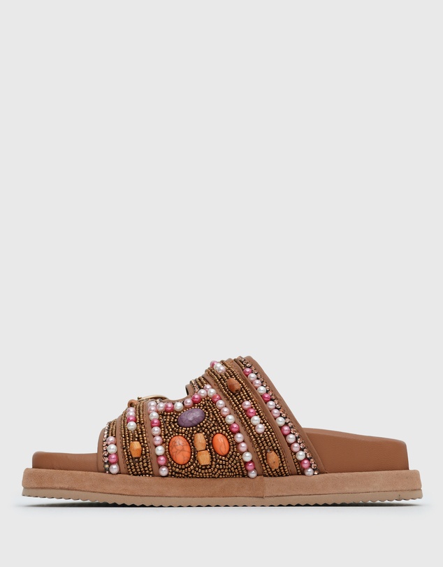 Betts - Cosmo Leather Buckle Flatform Slides