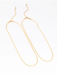 Lovisa - Waterproof Gold Plated Stainless Steel Fine Chain Necklace 2-Pack