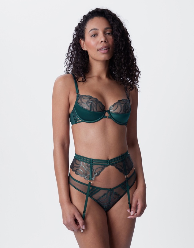 Bras N Things - Vamp Heatwave Suspender - Dark Green