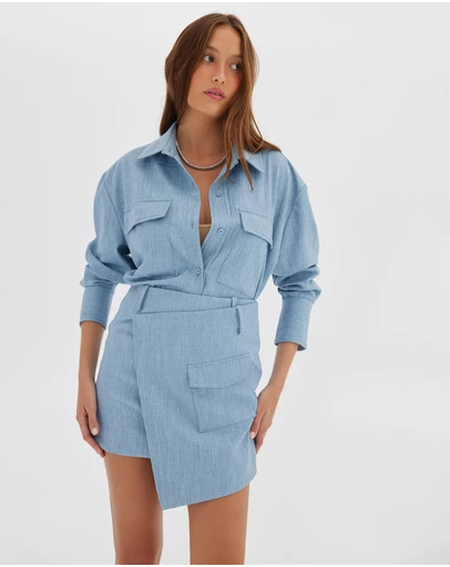 Toast Society - Denim Look Wrap Skirt