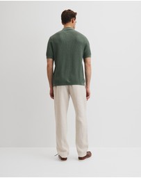 Country Road - Short Sleeve Cotton Linen Knit Shirt