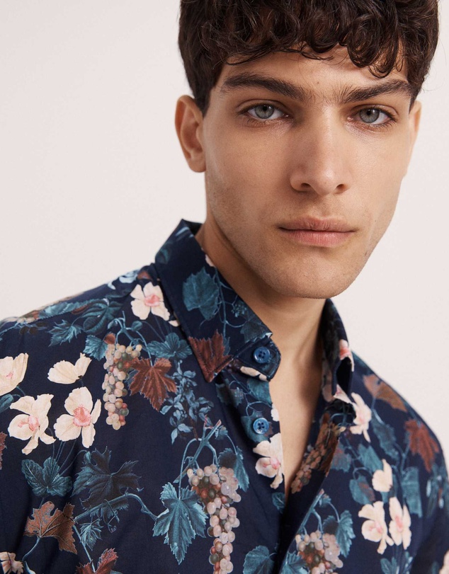 SABA - Evander Cotton Print Short Sleeve Classic Shirt