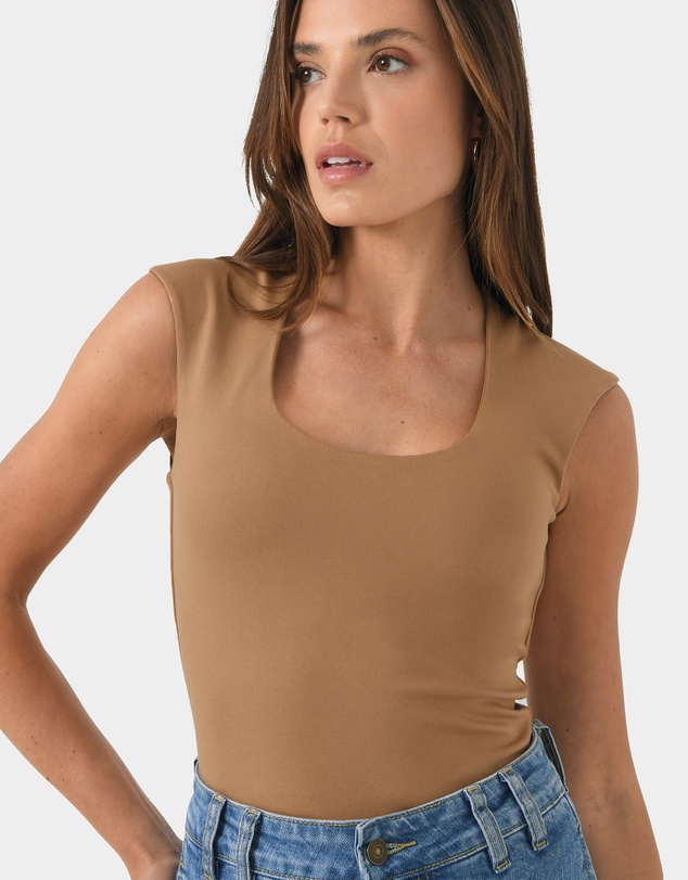 Forcast - Soho Rounded Square Neck Top