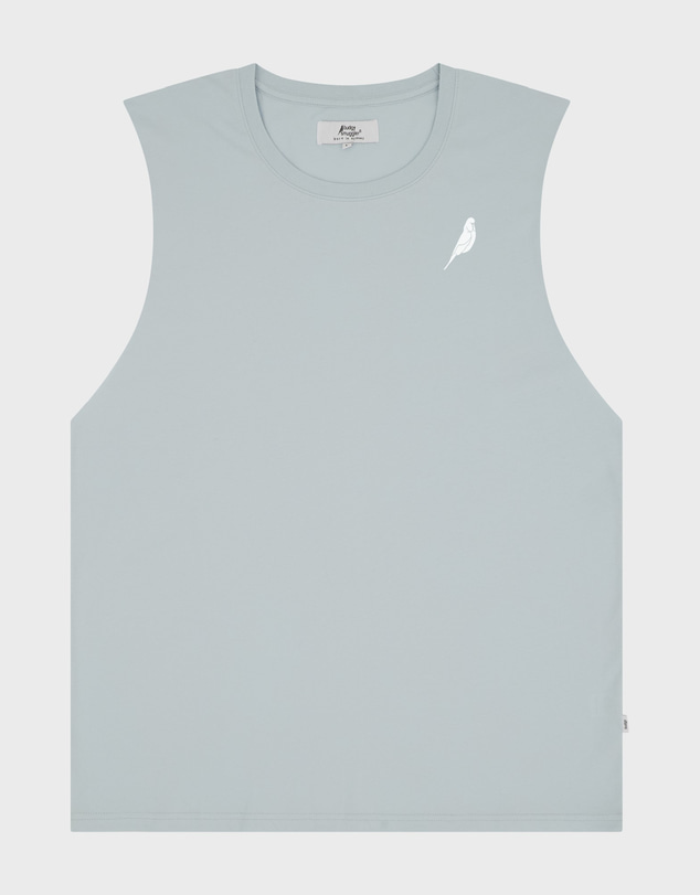 Budgy Smuggler - Light Blue Singlet with Budgy Arch logo