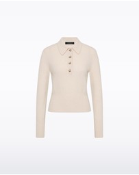 Carla Zampatti - Buttermilk Brushed Wool Knit Polo