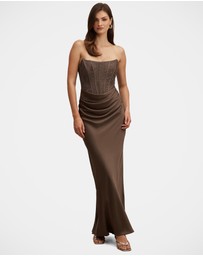 Forever New - Ivy Lace Corset Drape Maxi Dress