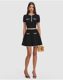Self Portrait - Pointelle Knit Mini Skirt