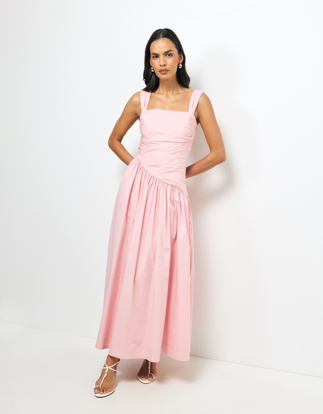 AERE - Kylara Ruched Midi Dress