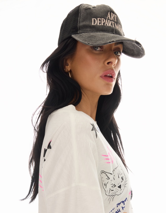 THE TALES - Destroyed Art Department Black Trucker Cap