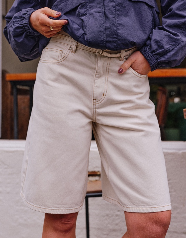 Ceres Life - Olive Belted Denim Short
