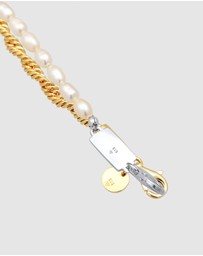 Kuzzoi - ICONIC EXCLUSIVE - Necklace Men Vintage Trend Oval with Freshwater Pearls in 925 Sterling Silver