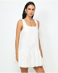 AERE - Madilyn Drop Waist Linen Mini Dress