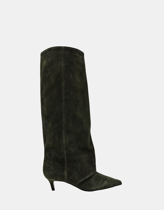 Steve Madden - Luca Olive Suede Heeled Boots
