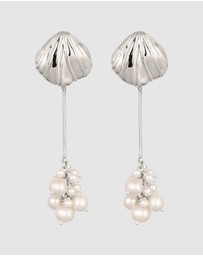 Haze & Glory - ICONIC EXCLUSIVE - Earrings Hanger Clam Of The Sea Pearl 925 Sterling Silver