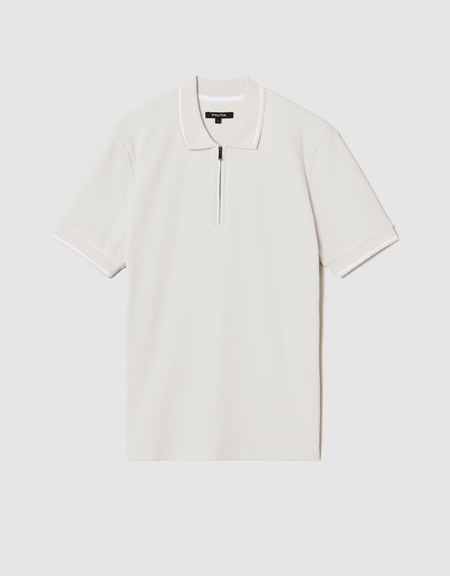 Politix - Morgan Textured Zip-up Polo