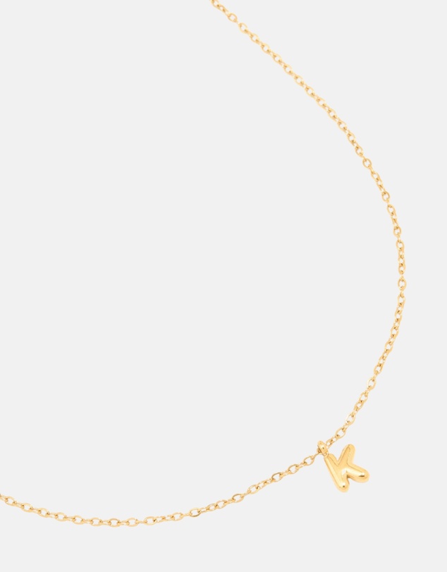 Lovisa - Waterproof Gold Plated Stainless Steel Mini Bubble Letter K Necklace