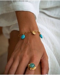 Ottoman Hands - Amore Turquoise Charm Chain Bracelet