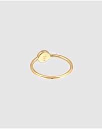 Elli Jewelry - Ring Circle Enamel 925 Sterling Silver Gold-plated
