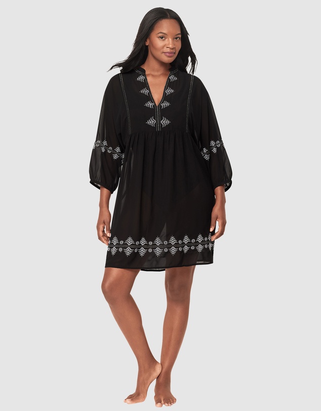 Miraclesuit Swimwear  - Elysium Short Embroidered Cotton Beach Dress
