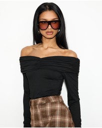 Dazie - Katia Off Shoulder Jersey Top