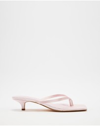Atmos&Here - Oceane Satin Kitten Heel Sandals
