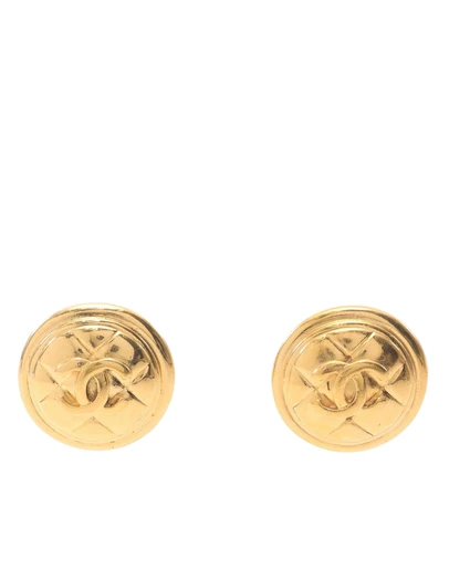 Pre-Loved by Azura Reborn - Pre-Loved CC Gold Plated Round Clip On Earrings