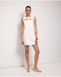 AERE - Haven Linen Beaded Mini Dress
