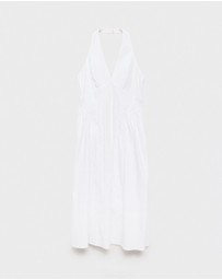M.N.G - Valenti Halter Neck Cotton Midi-Dress