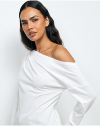 AERE - Caia Off Shoulder Long Sleeve T-Shirt