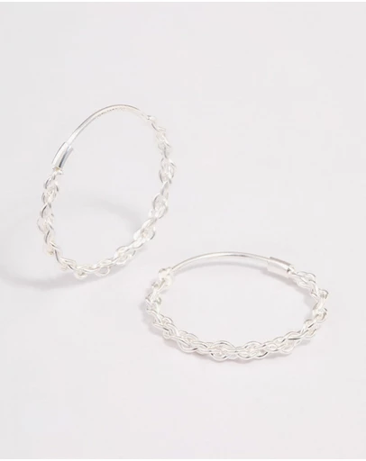 Lovisa - Sterling Silver Chain Hoop Earrings