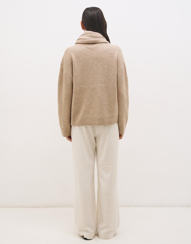 MON RENN - Detachable Scarf Knit Jumper