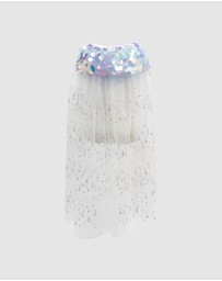 Pink Poppy - Christmas Holiday Shimmering Angel Party Cape