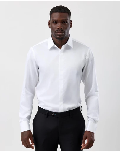 Brooksfield - Concealed Placket Tuxedo Shirt