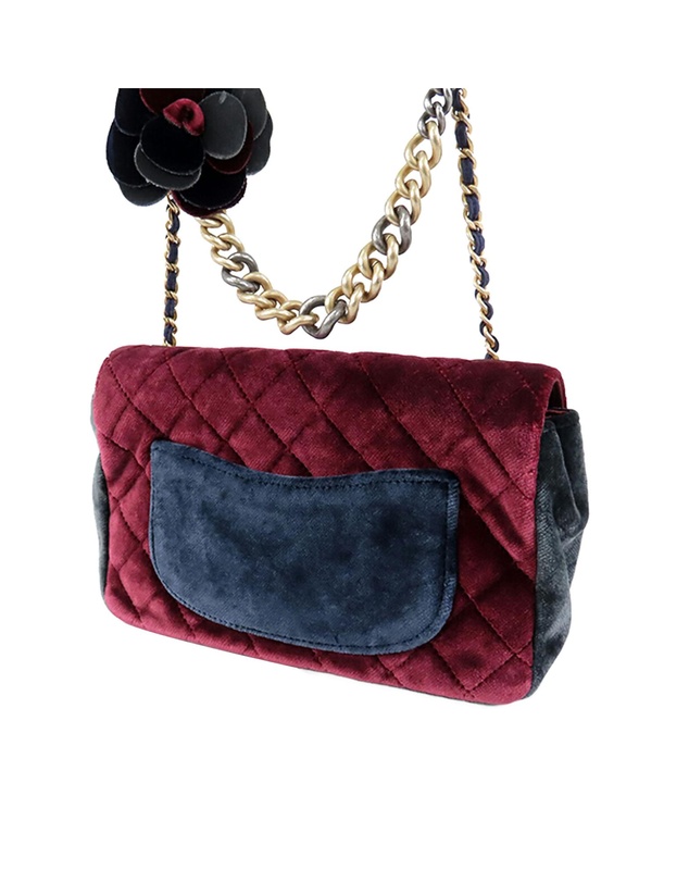 Pre-Loved by Azura Reborn - Pre-Loved Medium Quilted Velvet Private Affair Camellia Flap