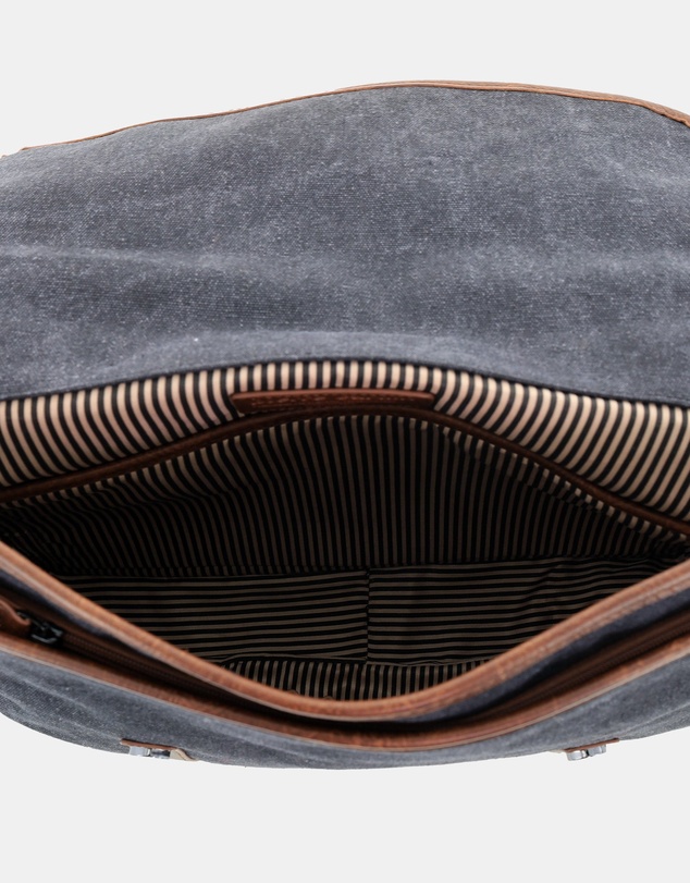 Pierre Cardin - Pierre Cardin Canvas Laptop Satchel Bag