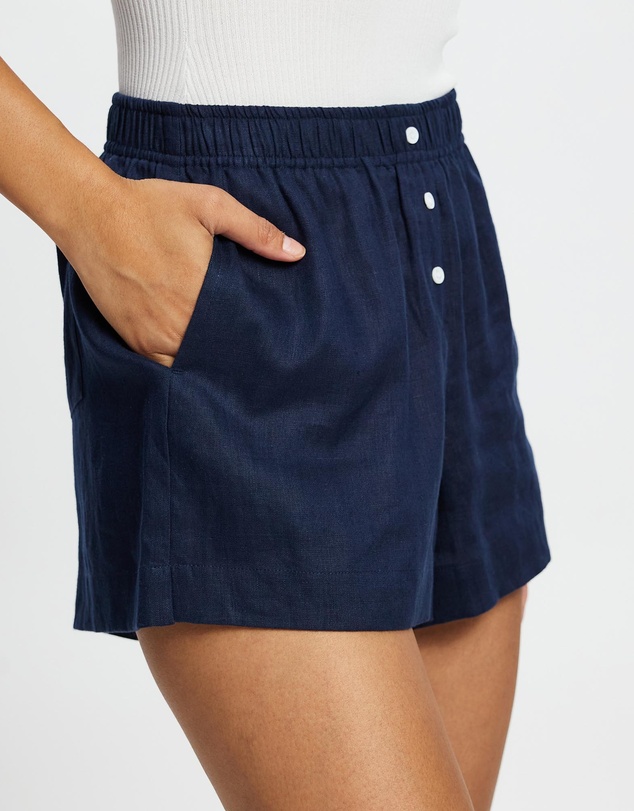 White By FTL - Rhonda Linen Shorts