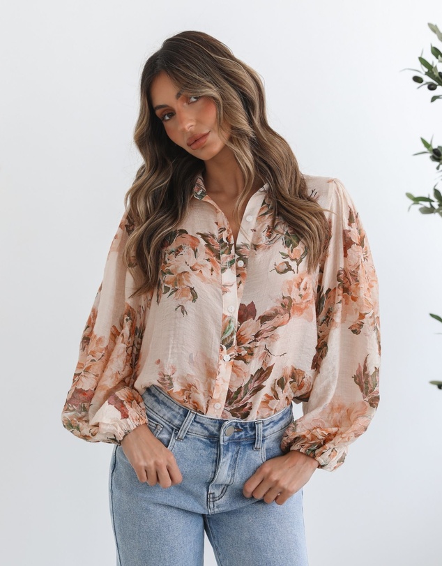 Esther & Co - Veiga Blouse - Cream Floral