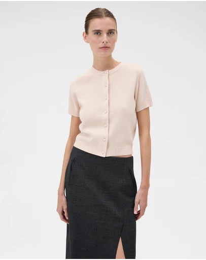 Oroton - Short Sleeve Crew Cardigan