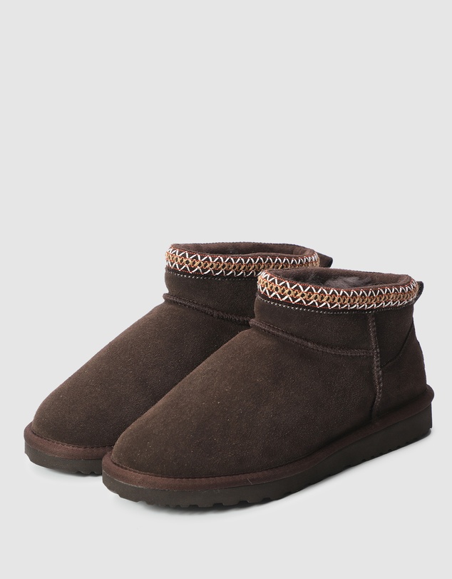 AusWooli Ugg Boots - Altona Sheepskin Wool Ankle Braid Boots